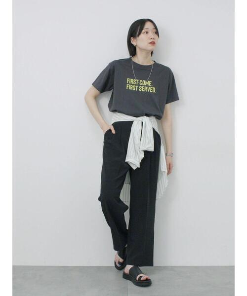 Samansa Mos2 blue（サマンサモスモスブルー）の「プリントTシャツ（Tシャツ/カットソー・レディース・チャコールグレー/サックスブルー/オフホワイト/シルバーグレー/ラベンダー・F）」の15枚目の写真