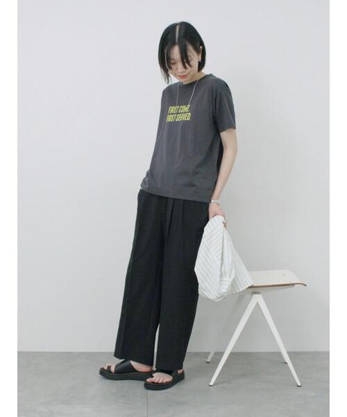 Samansa Mos2 blue（サマンサモスモスブルー）の「プリントTシャツ（Tシャツ/カットソー・レディース・チャコールグレー/サックスブルー/オフホワイト/シルバーグレー/ラベンダー・F）」の17枚目の写真