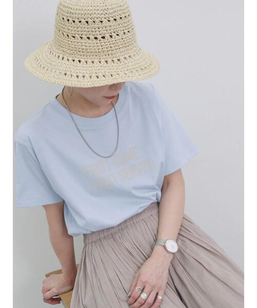 Samansa Mos2 blue（サマンサモスモスブルー）の「プリントTシャツ（Tシャツ/カットソー・レディース・チャコールグレー/サックスブルー/オフホワイト/シルバーグレー/ラベンダー・F）」の18枚目の写真