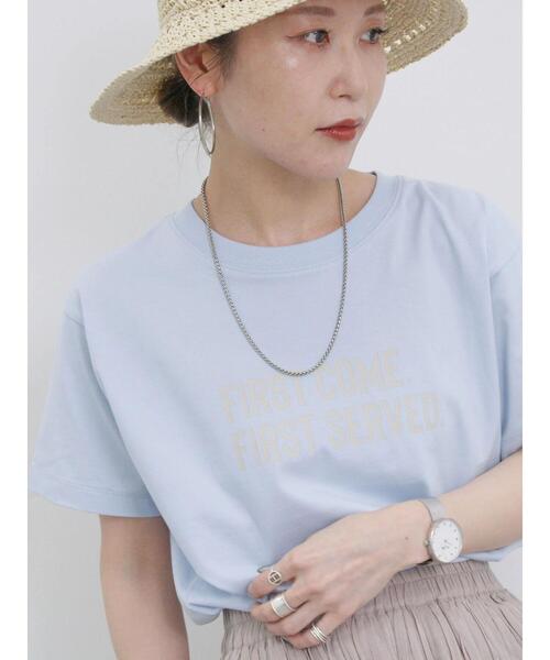 Samansa Mos2 blue（サマンサモスモスブルー）の「プリントTシャツ（Tシャツ/カットソー・レディース・チャコールグレー/サックスブルー/オフホワイト/シルバーグレー/ラベンダー・F）」の20枚目の写真