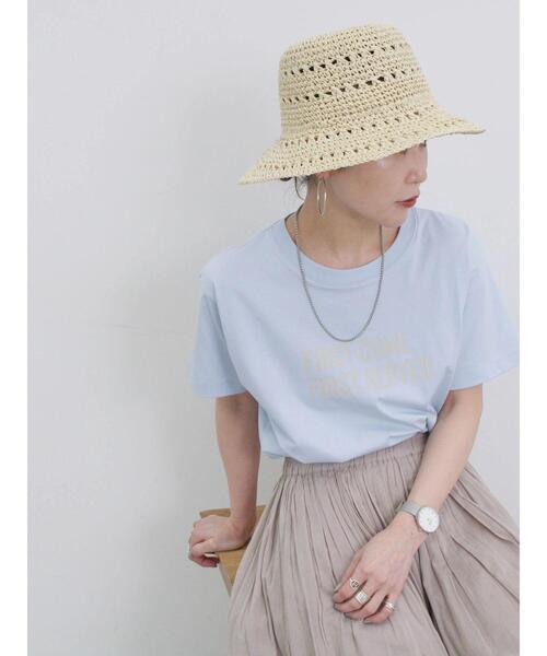 Samansa Mos2 blue（サマンサモスモスブルー）の「プリントTシャツ（Tシャツ/カットソー・レディース・チャコールグレー/サックスブルー/オフホワイト/シルバーグレー/ラベンダー・F）」の21枚目の写真