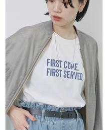 Samansa Mos2 blue | プリントTシャツ(Tシャツ/カットソー)