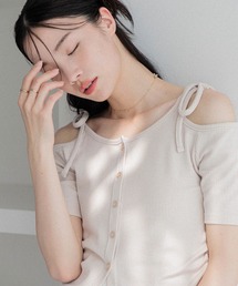 Heather | リボンオフショルカットTEE　452631(Tシャツ/カットソー)