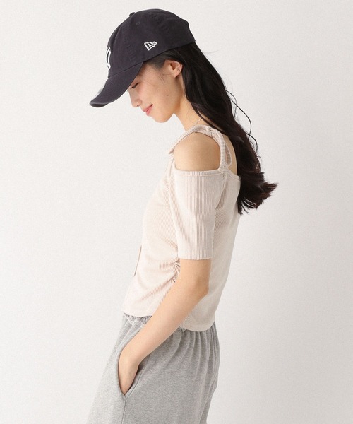 Heather（ヘザー）の「リボンオフショルカットTEE　452631（Tシャツ/カットソー・レディース・ピンクベージュ/グレー/チャコールグレー・FREE）」の5枚目の写真