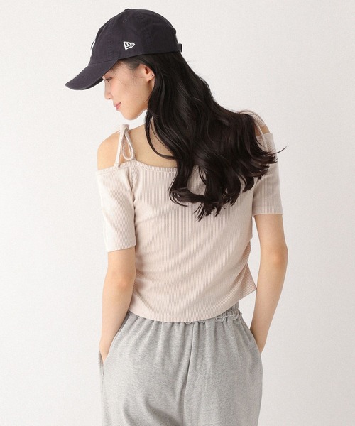 Heather（ヘザー）の「リボンオフショルカットTEE　452631（Tシャツ/カットソー・レディース・ピンクベージュ/グレー/チャコールグレー・FREE）」の6枚目の写真