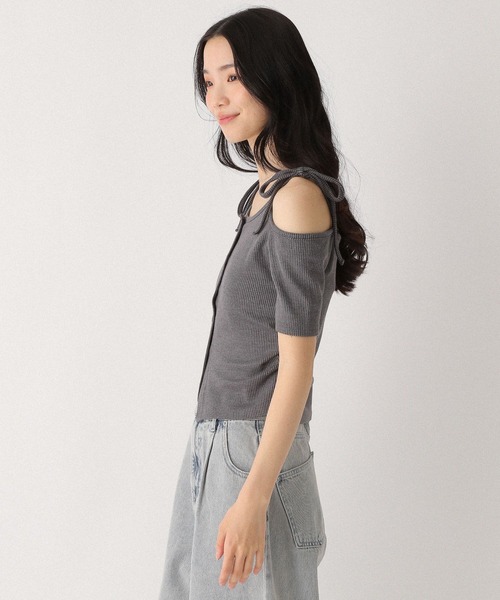 Heather（ヘザー）の「リボンオフショルカットTEE　452631（Tシャツ/カットソー・レディース・ピンクベージュ/グレー/チャコールグレー・FREE）」の12枚目の写真