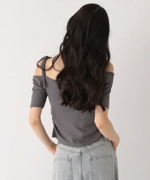 Heather（ヘザー）の「リボンオフショルカットTEE　452631（Tシャツ/カットソー・レディース・ピンクベージュ/グレー/チャコールグレー・FREE）」の13枚目の写真