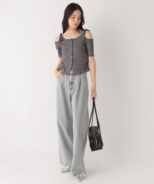 Heather（ヘザー）の「リボンオフショルカットTEE　452631（Tシャツ/カットソー・レディース・ピンクベージュ/グレー/チャコールグレー・FREE）」の15枚目の写真