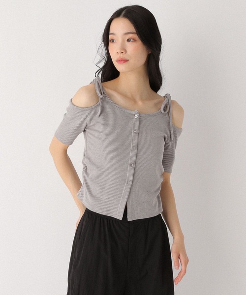 Heather（ヘザー）の「リボンオフショルカットTEE　452631（Tシャツ/カットソー・レディース・ピンクベージュ/グレー/チャコールグレー・FREE）」の18枚目の写真