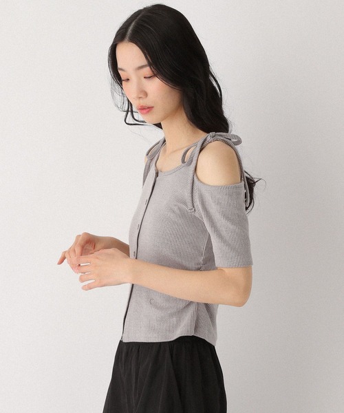 Heather（ヘザー）の「リボンオフショルカットTEE　452631（Tシャツ/カットソー・レディース・ピンクベージュ/グレー/チャコールグレー・FREE）」の19枚目の写真