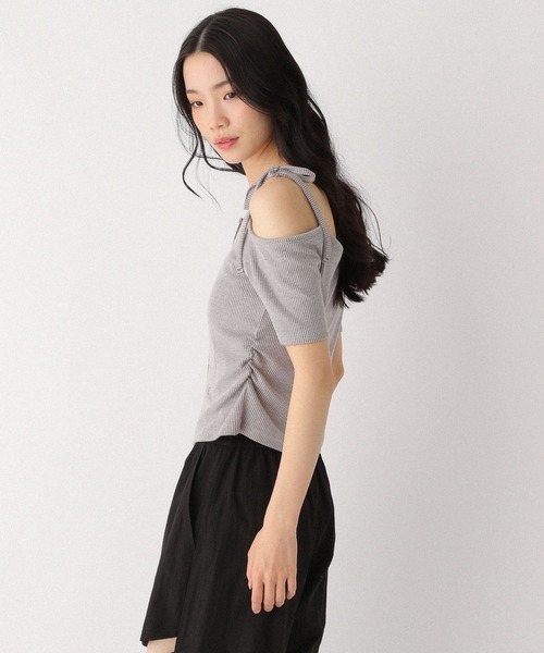 Heather（ヘザー）の「リボンオフショルカットTEE　452631（Tシャツ/カットソー・レディース・ピンクベージュ/グレー/チャコールグレー・FREE）」の20枚目の写真