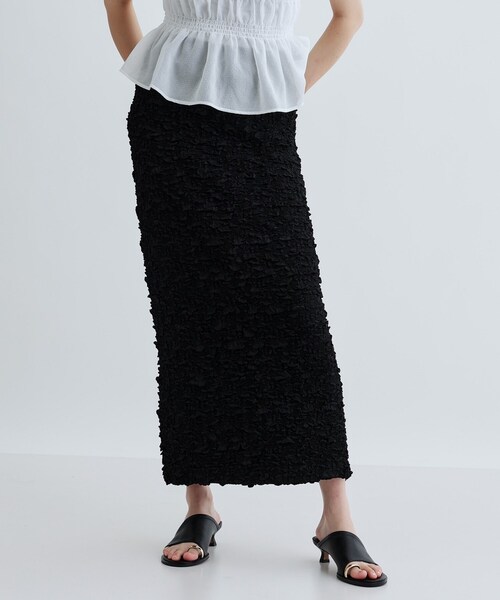 GALLEST（ギャレスト）の「ふくれジャカードタイトスカート（スカート・レディース・ブラック/ライトグリーン/オフホワイト・36/38）」の10枚目の写真