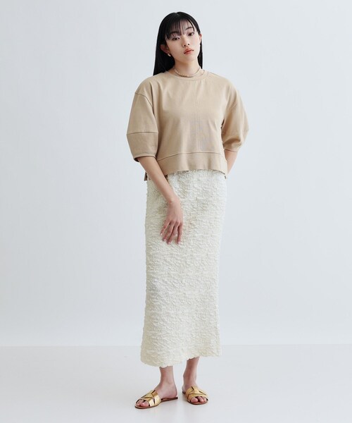 GALLEST（ギャレスト）の「ふくれジャカードタイトスカート（スカート・レディース・ブラック/ライトグリーン/オフホワイト・36/38）」の13枚目の写真