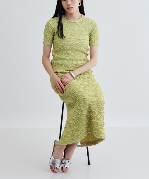 GALLEST（ギャレスト）の「ふくれジャカードタイトスカート（スカート・レディース・ブラック/ライトグリーン/オフホワイト・36/38）」の20枚目の写真