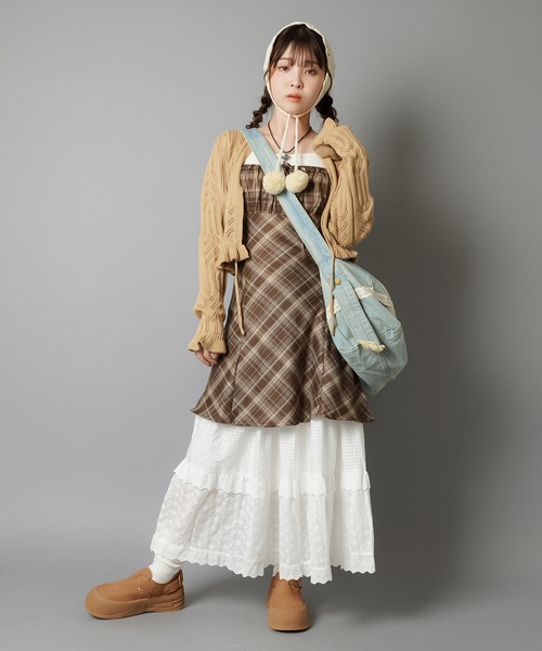 ホワイトレイヤードが映える☆ヴィンテージティアードロングスカート