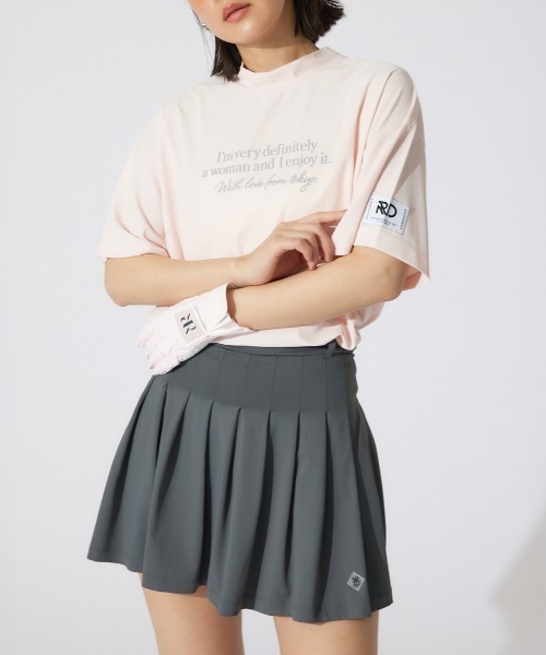 tシャツ 「RIENDA GOLF」ロゴプリントルーズTシャツ 半袖 夏服 レディース RIENDA GOLF tシャツ 「RIENDA GOLF」ロゴプリントルーズTシャツ