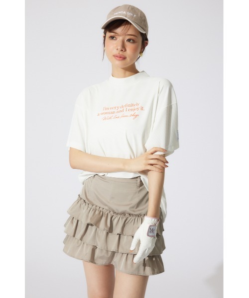 RIENDA GOLF(リエンダゴルフ)の「【RIENDA GOLF】ロゴプリントルーズTシャツ 半袖 夏服(Tシャツ/カットソー・レディース・ブラック/ピンク/ホワイト・FREE)」の5枚目の写真