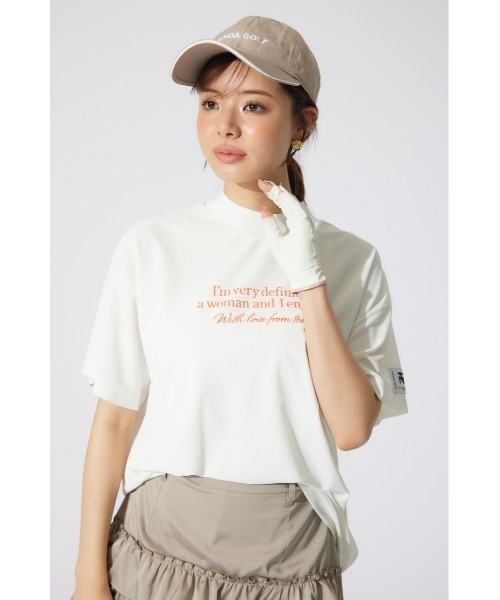 RIENDA GOLF(リエンダゴルフ)の「【RIENDA GOLF】ロゴプリントルーズTシャツ 半袖 夏服(Tシャツ/カットソー・レディース・ブラック/ピンク/ホワイト・FREE)」の6枚目の写真