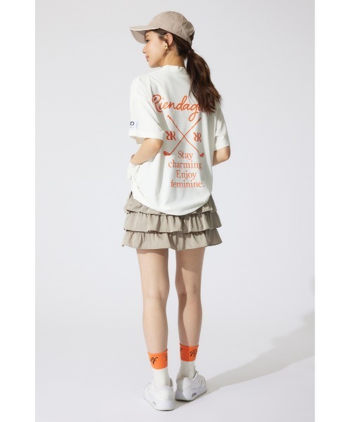 RIENDA GOLF(リエンダゴルフ)の「【RIENDA GOLF】ロゴプリントルーズTシャツ 半袖 夏服(Tシャツ/カットソー・レディース・ブラック/ピンク/ホワイト・FREE)」の9枚目の写真