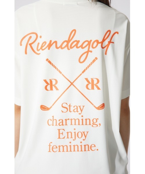 RIENDA GOLF(リエンダゴルフ)の「【RIENDA GOLF】ロゴプリントルーズTシャツ 半袖 夏服(Tシャツ/カットソー・レディース・ブラック/ピンク/ホワイト・FREE)」の15枚目の写真