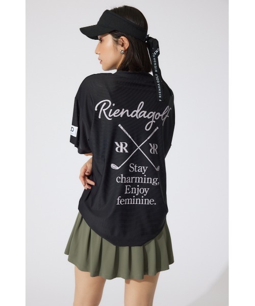 RIENDA GOLF(リエンダゴルフ)の「【RIENDA GOLF】ロゴプリントルーズTシャツ 半袖 夏服(Tシャツ/カットソー・レディース・ブラック/ピンク/ホワイト・FREE)」の21枚目の写真