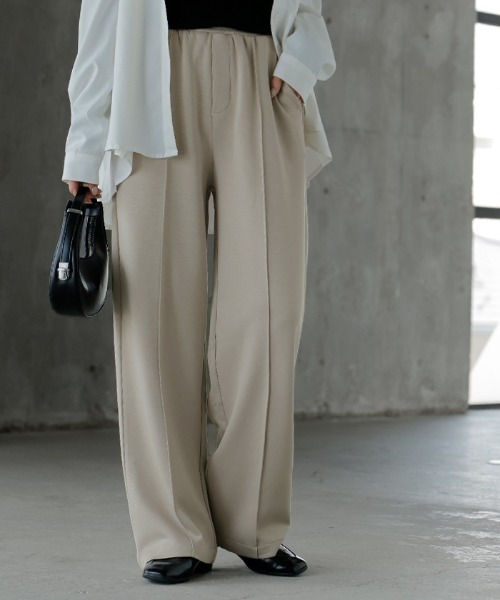 HUG.U（ハグユー）の「楽してキレイ。 ポンチスラックス（スラックス・レディース・ライトベージュ/ブラック/ダークグレー/オレンジ/イエロー/グリーン/ブルー・L(レギュラー丈)/M(レギュラー丈)/L(トール丈)/M(トール丈)）」の4枚目の写真