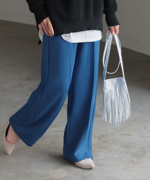 HUG.U（ハグユー）の「楽してキレイ。 ポンチスラックス（スラックス・レディース・ライトベージュ/ブラック/ダークグレー/オレンジ/イエロー/グリーン/ブルー・L(レギュラー丈)/M(レギュラー丈)/L(トール丈)/M(トール丈)）」の6枚目の写真