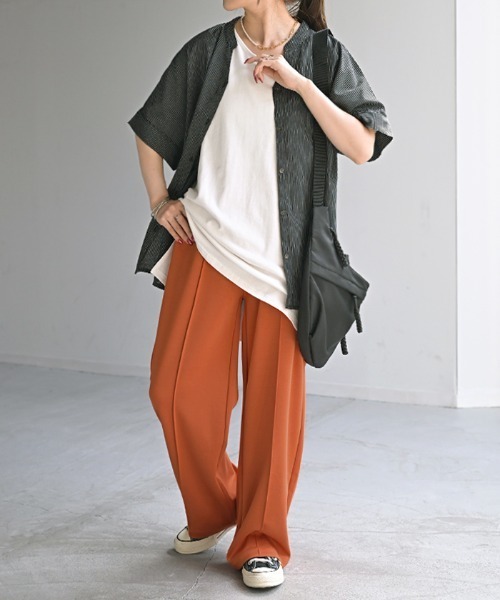 HUG.U（ハグユー）の「楽してキレイ。 ポンチスラックス（スラックス・レディース・ライトベージュ/ブラック/ダークグレー/オレンジ/イエロー/グリーン/ブルー・L(レギュラー丈)/M(レギュラー丈)/L(トール丈)/M(トール丈)）」の13枚目の写真