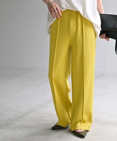 HUG.U（ハグユー）の「楽してキレイ。 ポンチスラックス（スラックス・レディース・ライトベージュ/ブラック/ダークグレー/オレンジ/イエロー/グリーン/ブルー・L(レギュラー丈)/M(レギュラー丈)/L(トール丈)/M(トール丈)）」の15枚目の写真