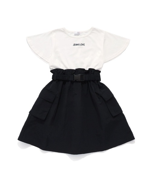 JENNI love（ジェニィラブ）の「【リバイバルアイテム】【コットン100％】ベルト付シャカシャカドッキングワンピ（ワンピース・キッズ・ベージュ/ブラック/グレー・140cm/130cm/160cm/150cm）」の18枚目の写真