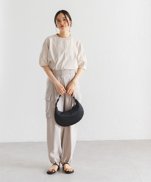 LE VERNIS（ル・ベルニ）の「LE VERNIS/ルベルニ Cord moon bag S（ショルダーバッグ・レディース・ブラック/ベージュ/ブラウン・FREE）」の7枚目の写真