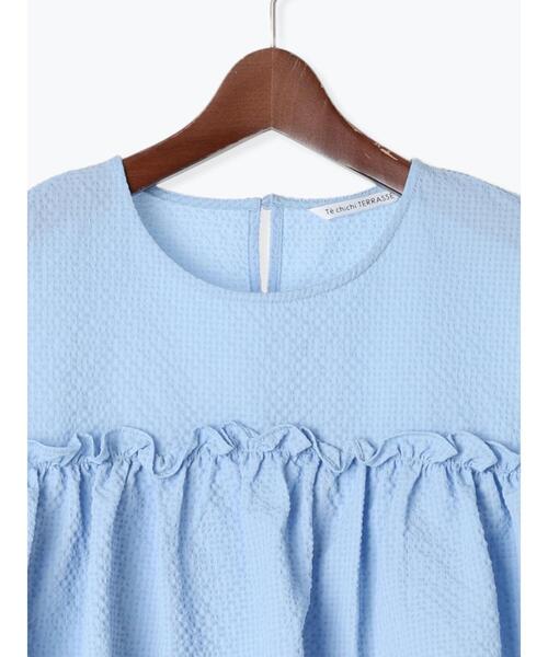 Te chichi TERRASSE（テチチテラス）の「サッカーティアードブラウス（シャツ/ブラウス・レディース・サックスブルー/ブラック/オフホワイト・F）」の8枚目の写真