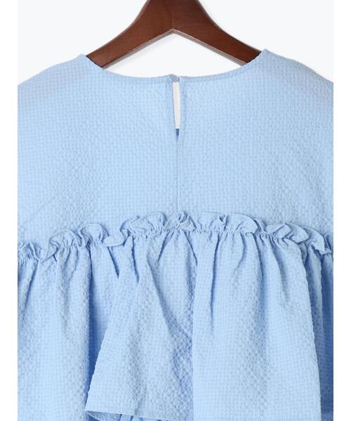 Te chichi TERRASSE（テチチテラス）の「サッカーティアードブラウス（シャツ/ブラウス・レディース・サックスブルー/ブラック/オフホワイト・F）」の11枚目の写真