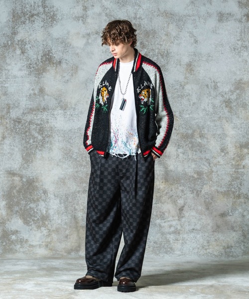 glamb（グラム）の「Knit Ska Jumper / ニットスカジャンパー（スカジャン・メンズ・ブルー/ブラック・S/M/L）」の11枚目の写真