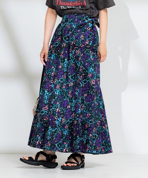 希少✨激レア プリーツプリーズ アート チャイナ インド 総柄 プリーツ