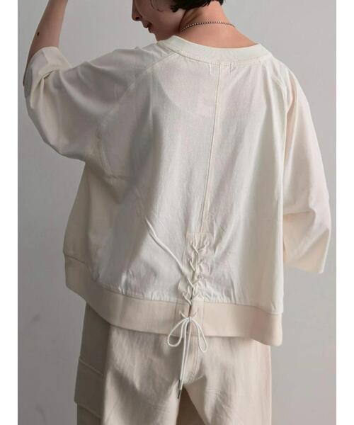 SM2（エスエムツー）の「バックリボンレースアップTシャツ（Tシャツ/カットソー・レディース・オフホワイト/ブルー/チャコールグレー/グレー・F）」の20枚目の写真