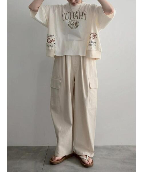 SM2（エスエムツー）の「バックリボンレースアップTシャツ（Tシャツ/カットソー・レディース・オフホワイト/ブルー/チャコールグレー/グレー・F）」の21枚目の写真