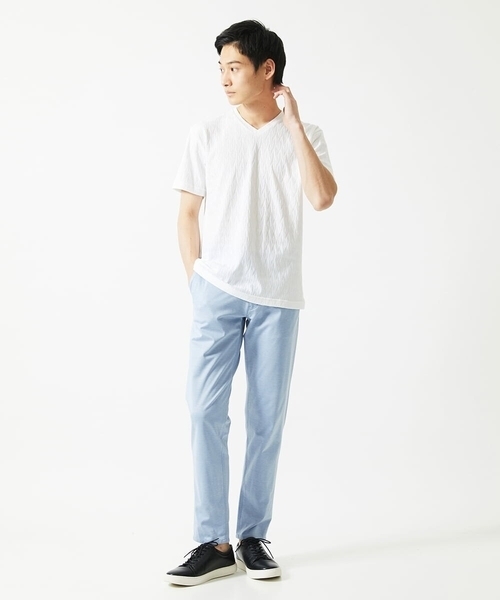 MK MICHEL KLEIN HOMME （エムケーミッシェルクランオム）の「【日本製生地使用】シルキーモクロディスラックス（スラックス・メンズ・ブルー/ブラック・48/46/50）」の4枚目の写真