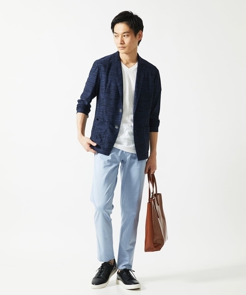 MK MICHEL KLEIN HOMME （エムケーミッシェルクランオム）の「【日本製生地使用】シルキーモクロディスラックス（スラックス・メンズ・ブルー/ブラック・48/46/50）」の5枚目の写真