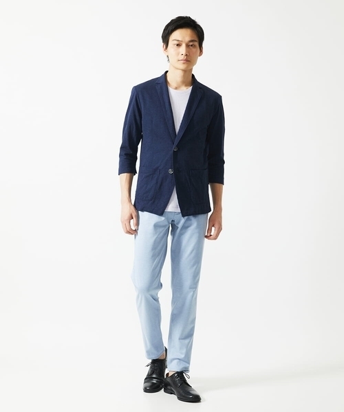 MK MICHEL KLEIN HOMME （エムケーミッシェルクランオム）の「【日本製生地使用】シルキーモクロディスラックス（スラックス・メンズ・ブルー/ブラック・48/46/50）」の7枚目の写真