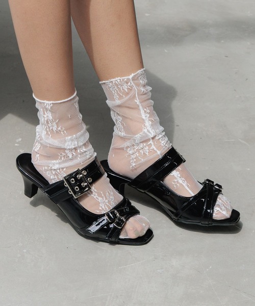 PAGEBOY（ページボーイ）の「クロスバックルミュール（サンダル・レディース・ブラック/レッド・MEDIUM/LARGE）」の11枚目の写真