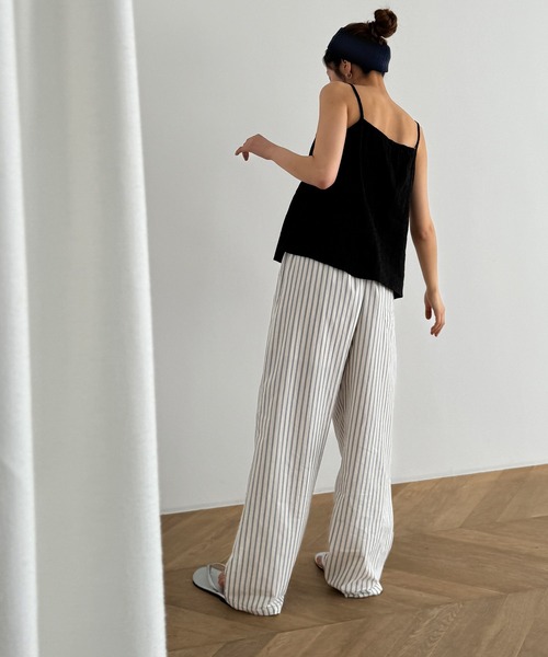 CANAL JEAN（キャナルジーン）の「CALL MY NAME　ストライプイージーパンツ（その他パンツ・レディース・ブルー/アイボリー/ピンク・ONE SIZE）」の9枚目の写真