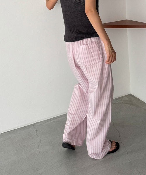 CANAL JEAN（キャナルジーン）の「CALL MY NAME　ストライプイージーパンツ（その他パンツ・レディース・ブルー/アイボリー/ピンク・ONE SIZE）」の11枚目の写真