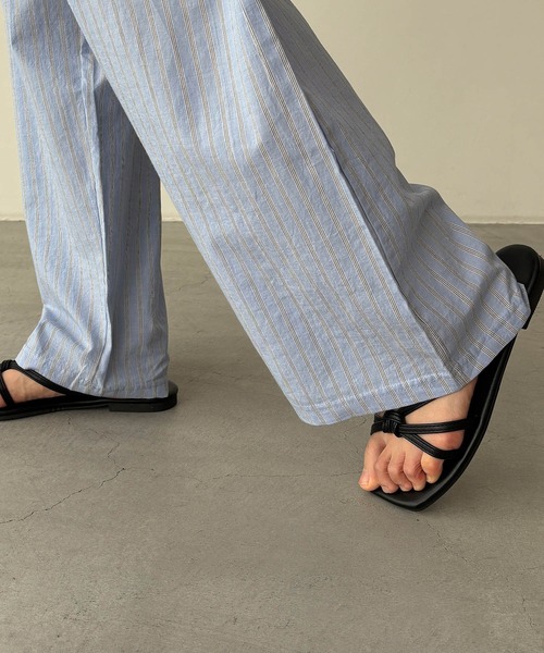 CANAL JEAN（キャナルジーン）の「CALL MY NAME　ストライプイージーパンツ（その他パンツ・レディース・ブルー/アイボリー/ピンク・ONE SIZE）」の18枚目の写真