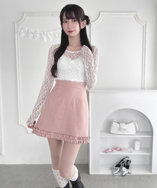 Loueme(ルエム)の「フリルヘム台形ミニスカート(スカート・レディース・グレー/ブラック/ピンク・M)」の19枚目の写真