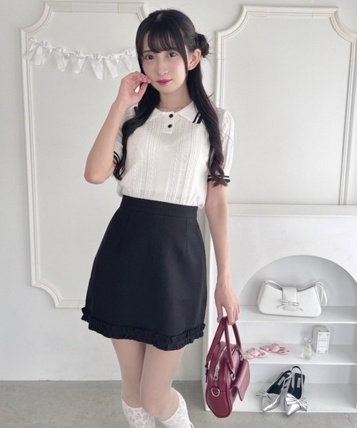 セール】フリルヘム台形ミニスカート（スカート）｜Loueme（ルエム）の