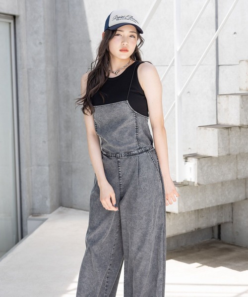 repipi armario(レピピ アルマリオ)の「【接触冷感】COOLデニムサロペット(サロペット/オーバーオール・キッズ・ブラック/ブルー・MEDIUM/SMALL/LARGE)」の10枚目の写真