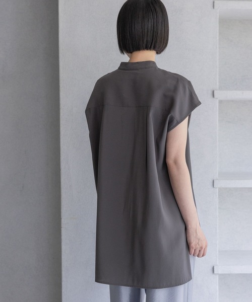 A part by（アパートバイ）の「ハイネックフレンチスリーブブラウス（シャツ/ブラウス・レディース・ライトブルー/アイボリー/チャコールグレー/オレンジ系その他2・FREE）」の12枚目の写真