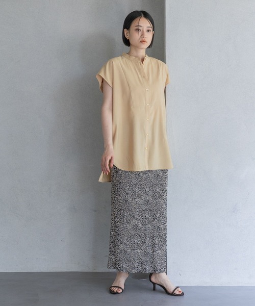 A part by（アパートバイ）の「ハイネックフレンチスリーブブラウス（シャツ/ブラウス・レディース・ライトブルー/アイボリー/チャコールグレー/オレンジ系その他2・FREE）」の14枚目の写真