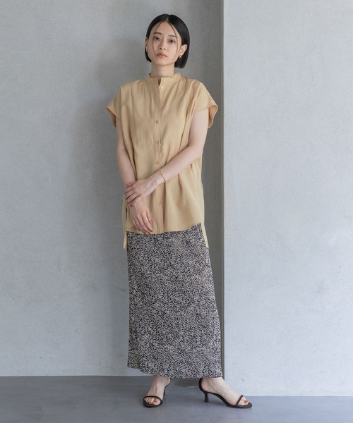 A part by（アパートバイ）の「ハイネックフレンチスリーブブラウス（シャツ/ブラウス・レディース・ライトブルー/アイボリー/チャコールグレー/オレンジ系その他2・FREE）」の15枚目の写真